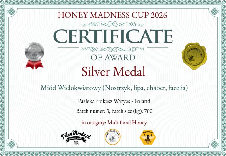 Srebrny medal dla Pasieki Waryas w Honey Madness Cup
